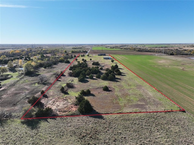 aerial view with a rural view