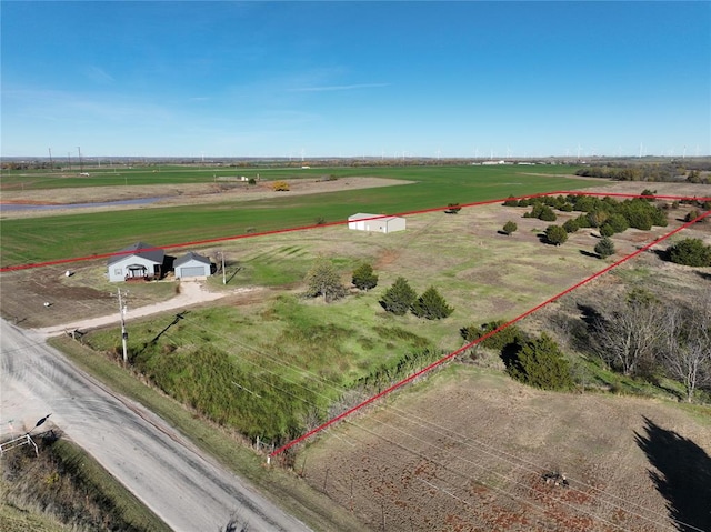 drone / aerial view featuring a rural view