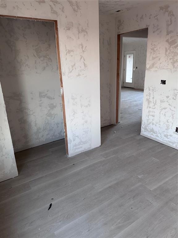 spare room featuring wood-type flooring