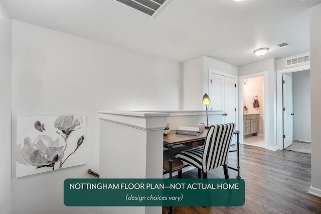 dining space featuring hardwood / wood-style flooring