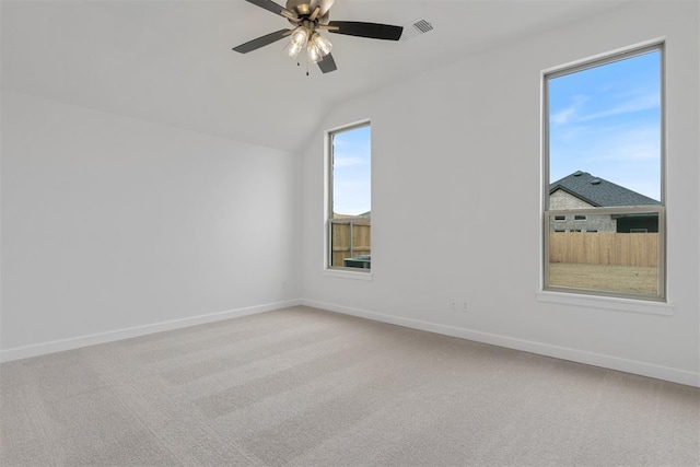 729 Caladium Dr, Yukon, OK 73099 - spare room with visible vents, baseboards, carpet, and ceiling fan
