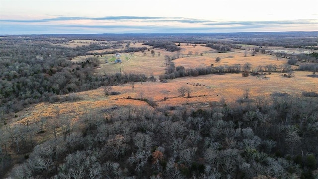 view of aerial view at dusk