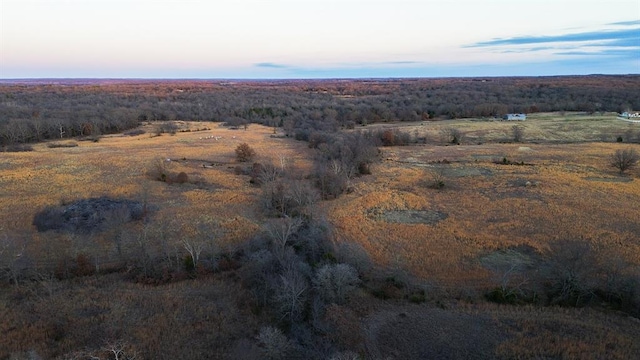 aerial view at dusk with a rural view