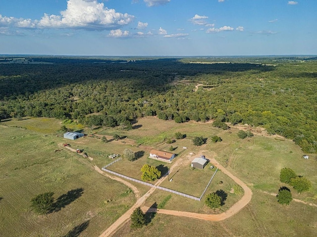 drone / aerial view with a rural view