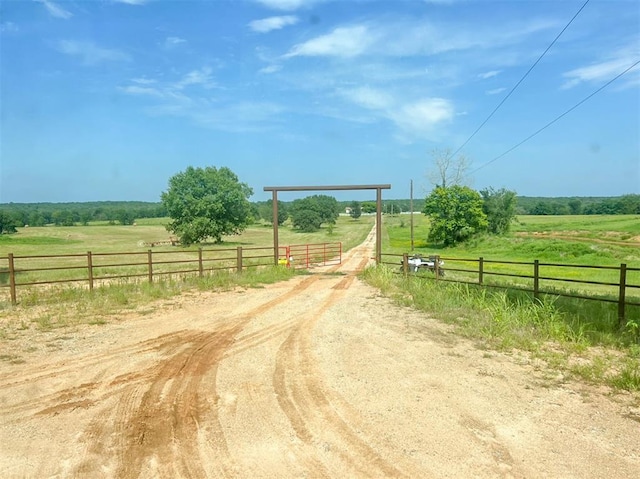 view of street featuring a rural view