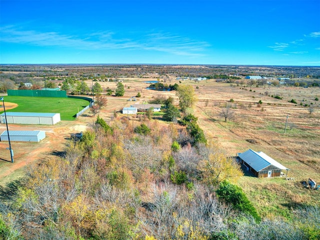 bird's eye view with a rural view