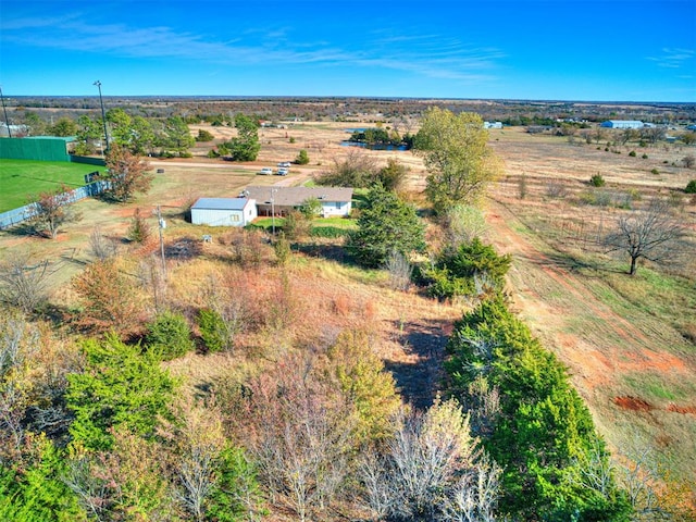 aerial view with a rural view