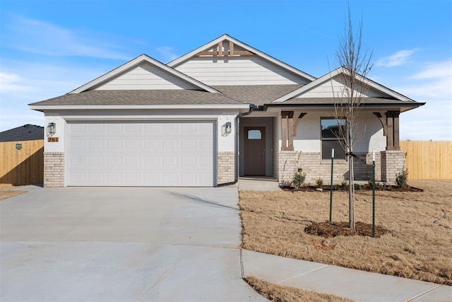 view of front of property featuring a garage