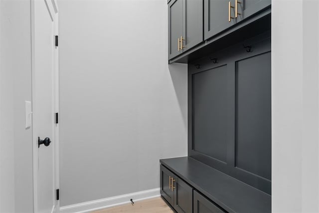 mudroom with light wood-type flooring