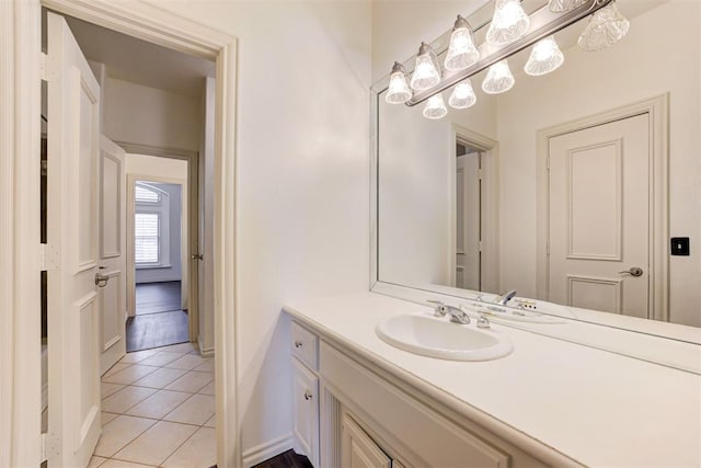 bathroom featuring tile patterned floors and vanity