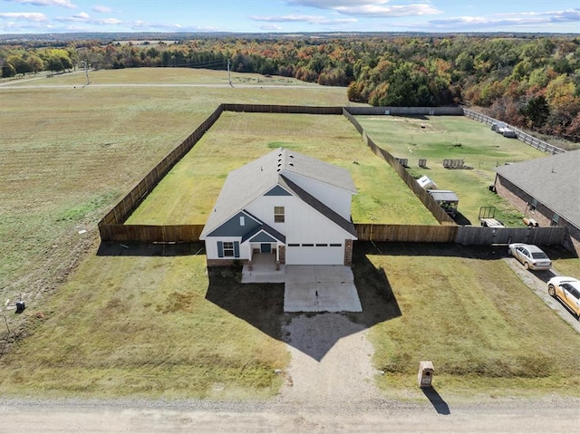 drone / aerial view with a rural view