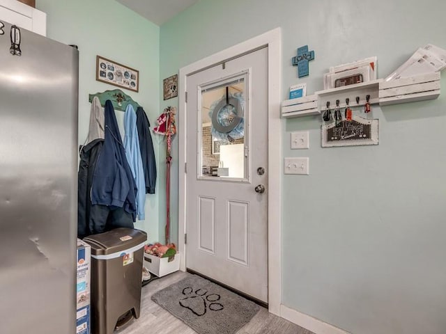 mudroom with light wood-type flooring