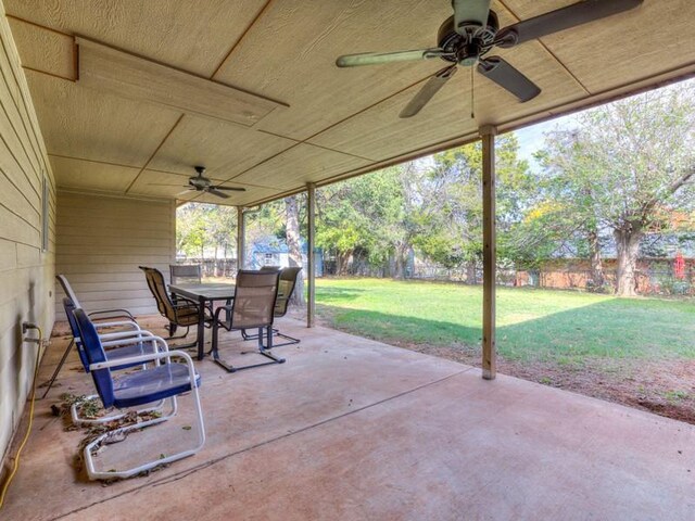 view of patio / terrace with ceiling fan