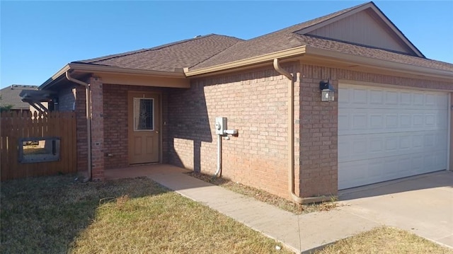 view of side of home with a garage