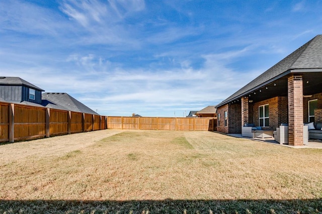 view of yard with a patio area