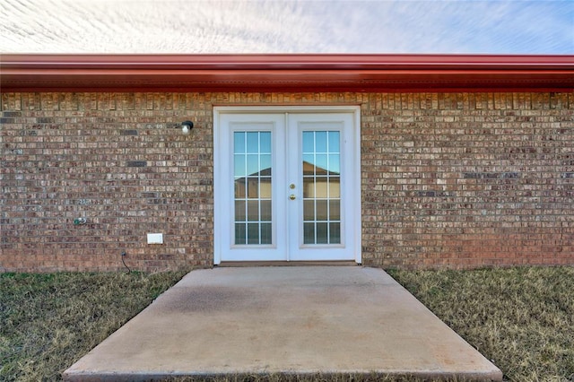 property entrance with french doors