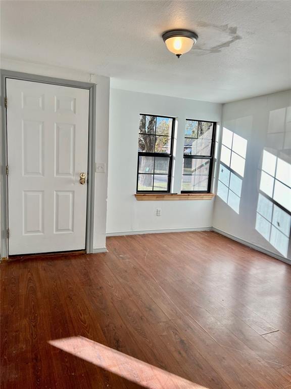 foyer with dark hardwood / wood-style flooring