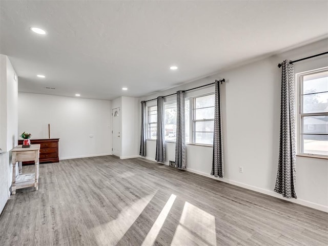 living room with light wood-type flooring