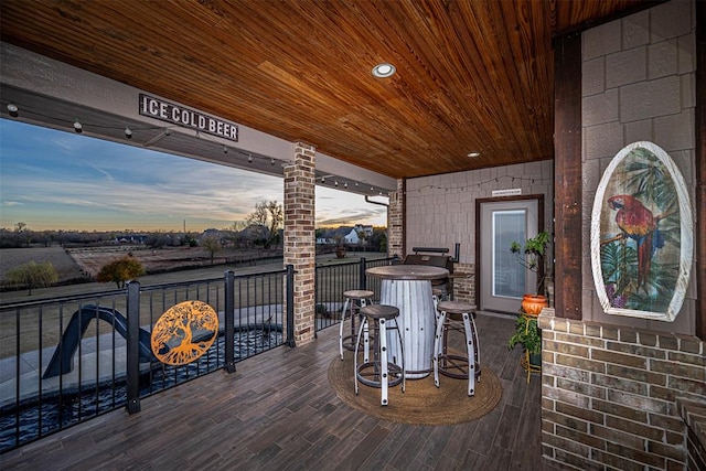 view of deck at dusk