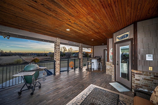 view of deck at dusk