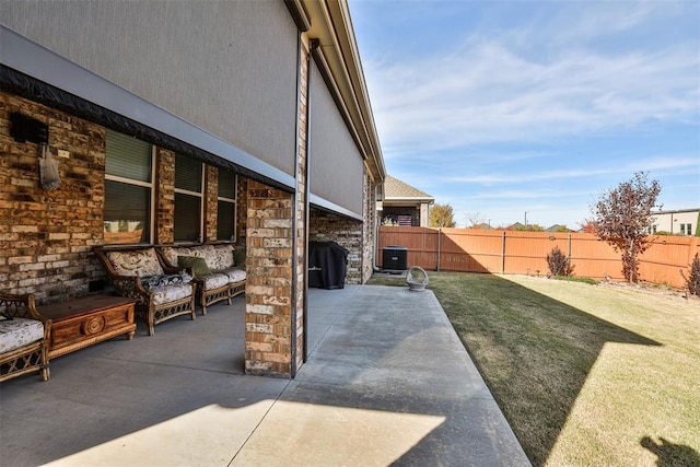 view of patio featuring central AC unit