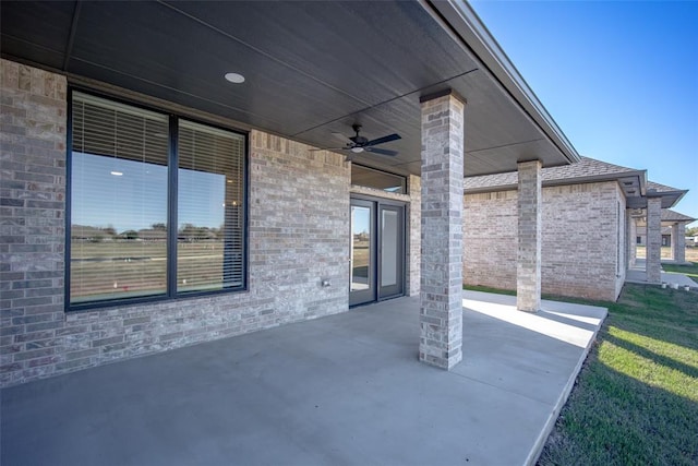 view of patio / terrace with ceiling fan