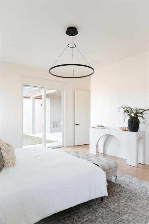 bedroom featuring light hardwood / wood-style flooring