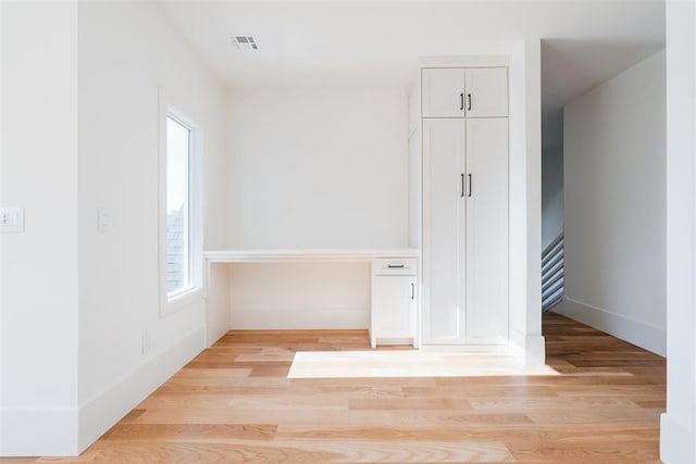 interior space featuring light wood-type flooring