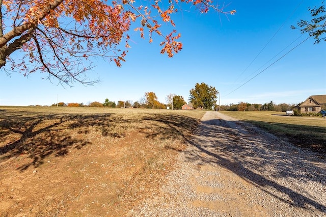 view of road featuring a rural view