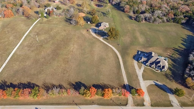 aerial view with a rural view