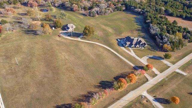 aerial view featuring a rural view