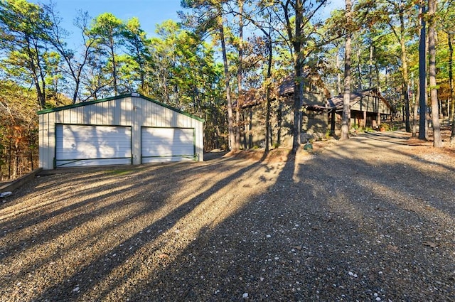 view of garage