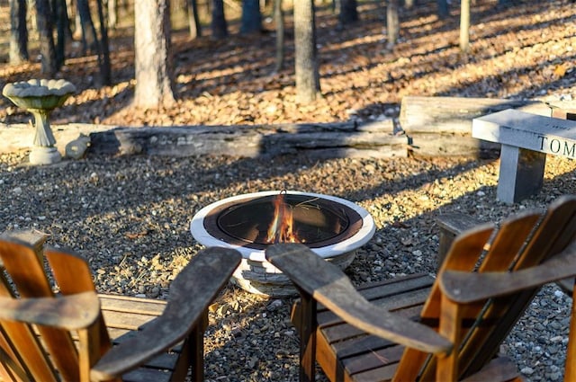 details featuring an outdoor fire pit