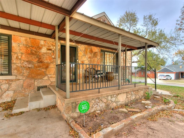 wooden deck with a porch