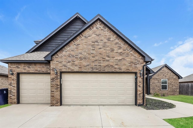 view of front of home with a garage