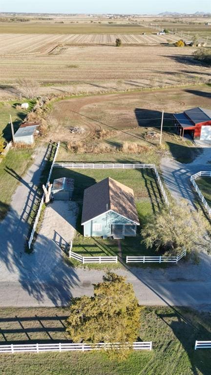 drone / aerial view with a rural view