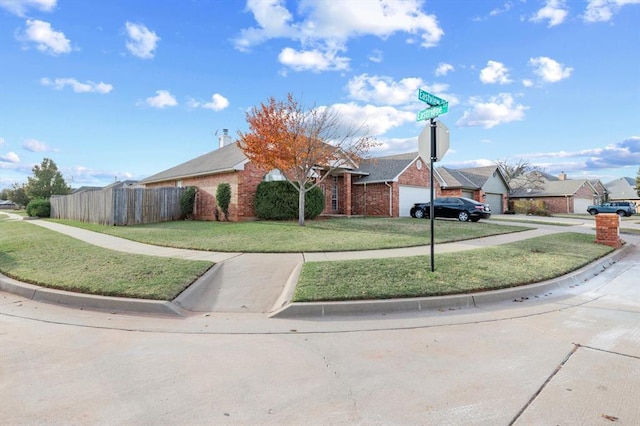 view of front of home with a front lawn