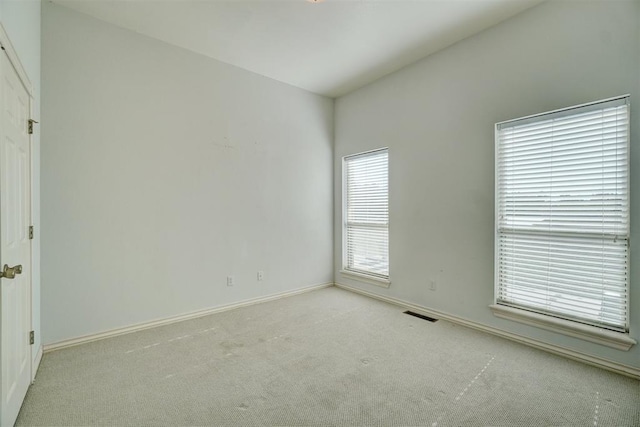 spare room with light carpet and a wealth of natural light