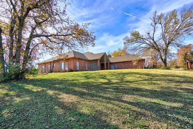 exterior space with a lawn