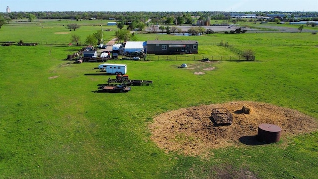 aerial view featuring a rural view