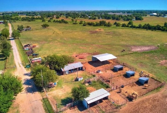 bird's eye view featuring a rural view