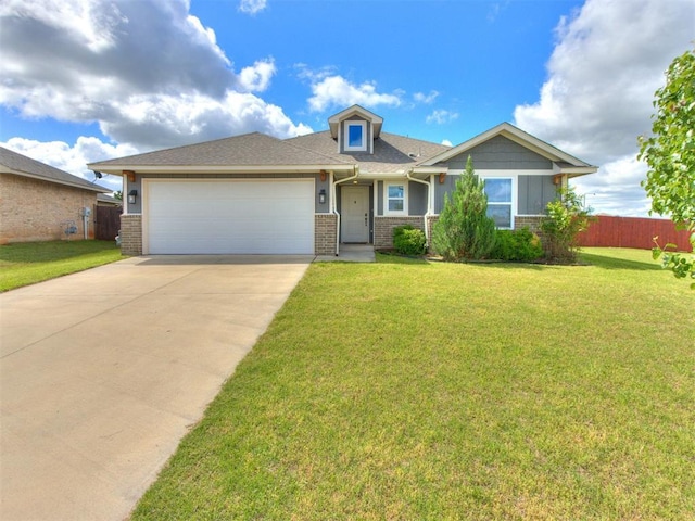 2213 Waterbrook Ct, Norman, OK 73026 - view of front facade with a garage, concrete driveway, and brick siding