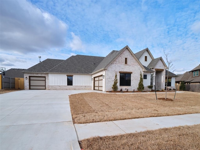 view of front of home with a garage