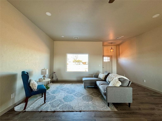 living room featuring hardwood / wood-style flooring