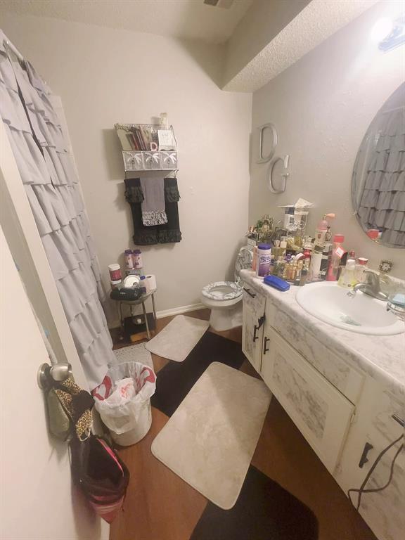 bathroom featuring vanity and toilet