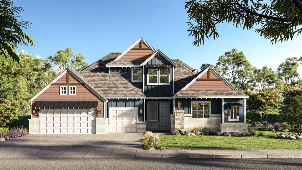 craftsman-style house with a front lawn