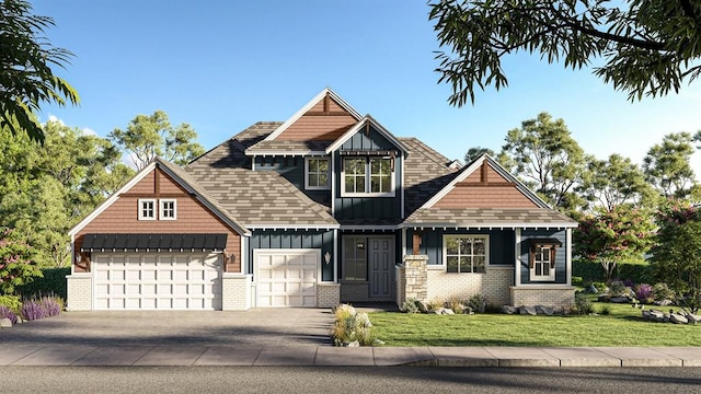 craftsman-style house with a front lawn