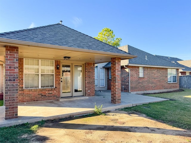 back of house featuring a patio