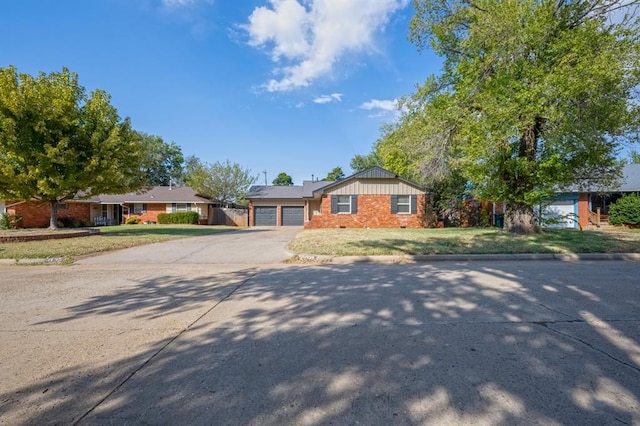 single story home with a garage