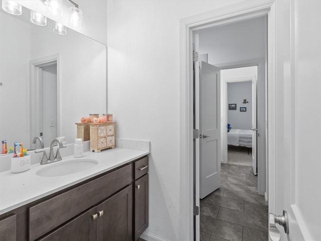 bathroom featuring vanity and tile patterned floors